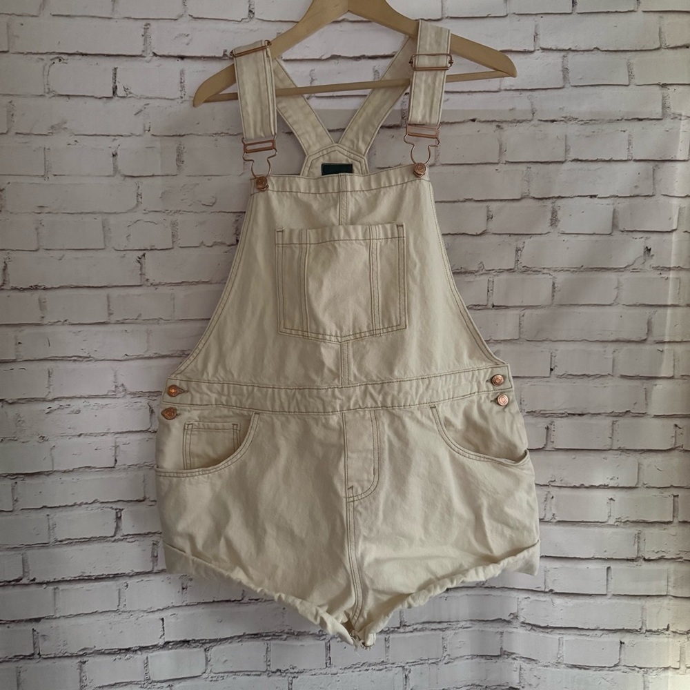 Wild Fable Cream Denim Overalls Shortalls